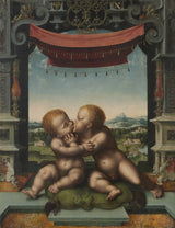 喬斯·範·克萊夫-1535-嬰兒-基督和聖約翰-施洗者-擁抱-藝術-印刷-美術-複製-牆-藝術-id-agiseqssa