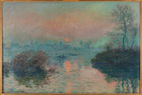 claude-monet-1880-hoàng hôn trên sông Seine-at-lavacourt-mùa đông-hiệu ứng-nghệ thuật-in-mịn-nghệ thuật-sinh sản-tường-nghệ thuật