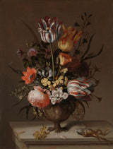 Jacob-Marrel-1634-martwa natura-z-wazonem-z-kwiatów-i-martwa-żaba-druk-reprodukcja-dzieł sztuki-sztuka-ścienna-id-agj1igzeb