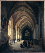 路易斯·库尔坦 1838 年圣伯努瓦贝斯特南南中殿内部景观艺术印刷品美术复制品墙壁艺术