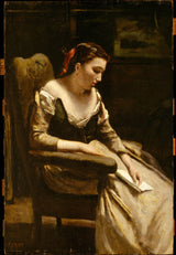 卡米尔·柯罗（Camille Corot）1865年的字母艺术印刷精美的艺术复制品墙艺术ID Agjd6h8jx