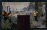 阿尔弗雷德·菲利普·罗尔 1889 年巴黎市政厅艺术运动工作灯艺术印刷精美艺术复制墙艺术草图