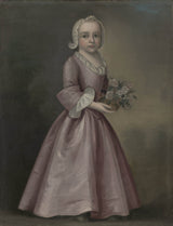 約瑟夫-獾-1750-小女孩-拿著鮮花-歸屬於約瑟夫-獾-藝術印刷品-精美藝術-複製品-牆藝術-id-agkap9ix1