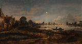 аерт-ван-дер-неер-1640-поглед на реку-при-месечини-уметност-штампа-ликовна-репродукција-зид-уметност-ид-агкбвоабв