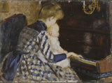 米娜·卡尔森·布雷德伯格（Mina Carlson-bredberg）1890年在钢琴艺术印刷上精美的艺术复制品墙壁艺术ID Agm7kzacd