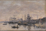 eugene-boudin-1874-bordeaux-the-harbour-art-print-fine-art-reprodução-arte-de-parede-id-agmoeesl2