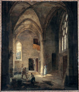 Louis-Courtin-1832-interjera skats uz-svēto-Benuā-vislabāko-svēto-pjēru-vai-tournelle-art-print-fine-art-reproduction-wall-art