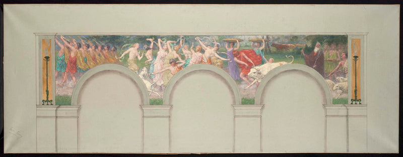 jules-jean-ferry-1892-sketch-for-input-salons-of-the-hotel-de-ville-in-paris-ancient-scene-bull-led-to-the-sacrifice-art-print-fine-art-reproduction-wall-art