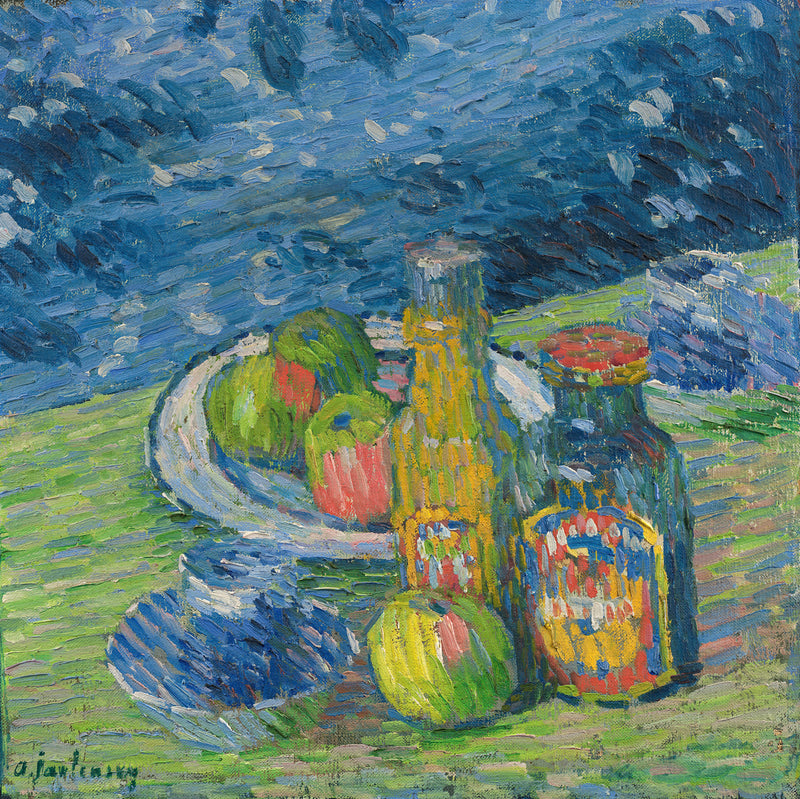 alexej-von-jawlensky-1900-still-life-with-bottles-and-fruit-art-print-fine-art-reproduction-wall-art-id-agnzeozze