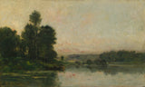 查尔斯·弗朗索瓦·达比尼1873年，瓦兹河畔梅里的山坡对面的输家艺术印刷精美艺术复制品墙艺术id agonlem8h