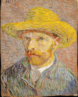 vincent-van-gogh-1887-self-portrait-with-a-saw-hat-opverse-the-potato-peeler-art-print-fine-art-reproduction-wall-art-id-agpigk7w9