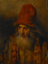 seguace di Rembrandt-vecchio-con-un-alto-berretto-bordato-di-pelliccia-stampa-d'arte-riproduzione-d'arte-wall-art-id-agpy99pxp