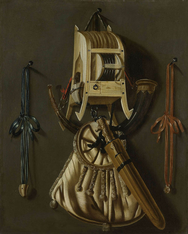 johannes-leemans-1670-still-life-with-hunting-tackle-art-print-fine-art-reproduction-wall-art-id-agr7fobqr