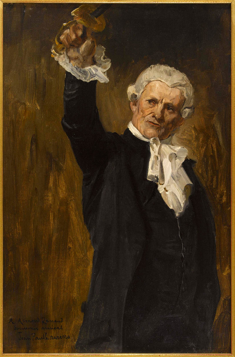 jean-paul-laurens-1888-detailed-outline-for-the-city-hall-of-paris-the-steel-vault-figure-of-a-parisian-town-councilor-arm-raised-holding-a-sword-art-print-fine-art-reproduction-wall-art