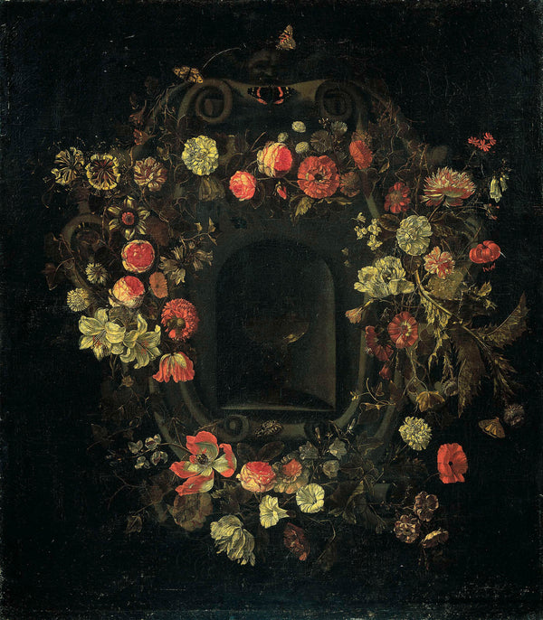 karel-batist-1659-wreath-of-flowers-encircling-a-niche-art-print-fine-art-reproduction-wall-art-id-agtrchbpf