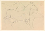 leo-gestel-1891-skissblad-studier-av-hästar-konsttryck-finkonst-reproduktion-väggkonst-id-agtx2sju2