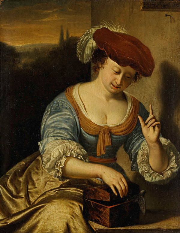 frans-van-mieris-i-1676-escaped-bird-allegory-of-chastity-art-print-fine-art-reproduction-wall-art-id-agv9odh5h