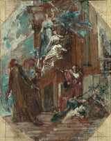 保羅·艾梅·雅克·鮑德里-1881-巴黎最高法院聽證會大廳素描-行為藝術印刷美術的榮耀-複製牆藝術