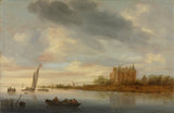 所罗门·范·鲁伊斯代尔（Salomon-van-Ruysdael）1644年，在河上的城堡打印艺术精美的艺术复制品墙上的艺术ID Agwy9cj7p