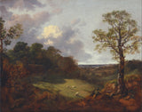 토마스 게인스버러-1750년-나무가 우거진 풍경-별장과 양치기-예술-인쇄-미술-복제-벽-예술-id-agxbuwryg