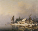 馬庫斯-佩恩哈特-1850-冬季湖上農場-藝術印刷品-精美藝術-複製品-牆藝術-id-agxcbe86r