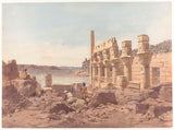 Willem-de-Famars-Testas-1859-view-of-the-Temple-ruín at Philae-in-Asuán-art-print-fine-art-reprodukčnej-wall-art-id-agxn75ix9