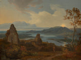 carl-rottmann-1826-river-landscape-miaraka amin'ny rava-eglizy-art-print-fine-art-reproduction-wall-art-id-agz47zllj