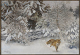 bruno-liljefors-1938-jakkals-in-winter-landskapkuns-druk-fyn-kuns-reproduksie-muurkuns-id-agzofd2ll