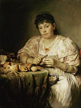 Gabriel-von-max-1896-Ernestine-von-max-the-umelci manželka-huby-ostreľovanie-art-print-fine-art-reprodukčnej-wall-art-id-agzvkp22r