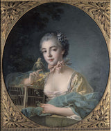 布歇-1758-推測瑪麗·艾米莉·鮑德溫的女兒畫家藝術印刷品美術複製品牆藝術的肖像