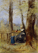 威廉·马克的母亲和孩子在春天的风景艺术打印精美的艺术再现墙艺术id-ah0o4jrlj