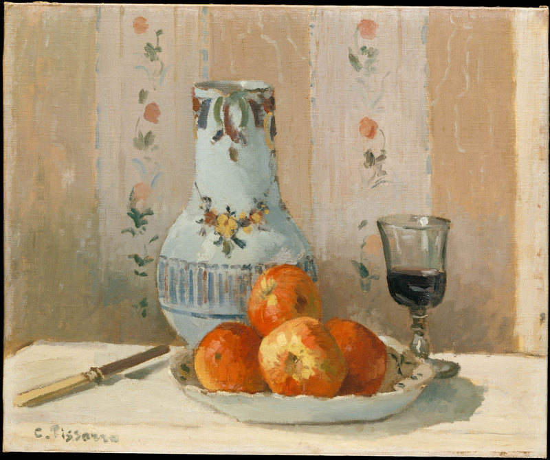 camille-pissarro-1872-still-life-with-apples-and-pitcher-art-print-fine-art-reproduction-wall-art-id-ah0ugkoxm