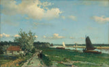 约翰·亨德里克·魏森布鲁赫（Johan-Hendrik-Weissenbruch）1868年，在Trekvliet航运运河附近的里斯韦克（Rijswijk）被称为艺术印刷品，精美的艺术复制品，墙上的艺术，id-ah1ebcyi3