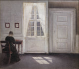 Vilhelm-Hammershoi-1901-Interijer-u-Strandgade-sunčevoj svjetlosti-na-podu-umjetnost-print-likovna-reprodukcija-zid-umjetnost-id-ah1pc0fxs