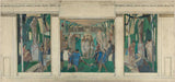 Gustave-Louis-Jaulmes-1931-skica-za-dvoranu-petog-arondismenta-gradska-vijećnica-ples-djevojke-u-parku-art-print-fine-art-reprodukcija-zid- art