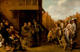 雅各布鸭1655年的街头场景，用刀磨床和优雅的夫妇艺术印刷精美的艺术复制品墙壁艺术ID ah2tdbuvg
