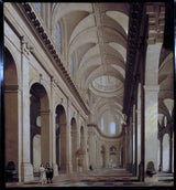 丹尼爾-德布利克-1661-在其建築藝術印刷精美藝術複製牆藝術期間查看聖敘爾皮斯教堂內的理想化