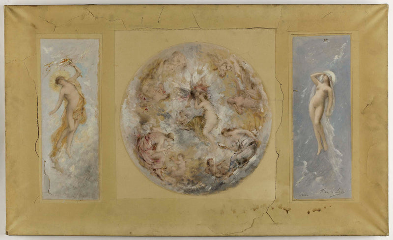 francois-lafon-1886-sketch-for-the-town-of-pantin-cupid-and-psyche-day-and-night-art-print-fine-art-reproduction-wall-art