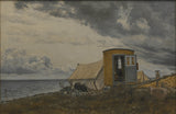 laurits-andersen-ring-1913-vy-av-en-strand-med-konstnärerna-vagn-och-tält-på-eno-art-print-fine-art-reproduction-wall-art-id-ah6hxt02h