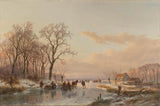 andreas-schelfhout-1867-a-zmrznjen-kanal, blizu reke-maas-art-print-fine-art-reproduction-wall-art-id-ah7ttwe4y