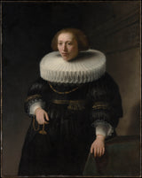 rembrandt-van-rijn-1632-portret-van-'n-vrou-waarskynlik 'n lid-van-die-van-beresteyn-familie-kuns-druk-fyn-kuns-reproduksie-muurkuns-id-ah9l8vixw