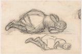 jozef-israels-1834-dois-estudos-de-uma-garota-deitada-impressão-de-arte-reprodução-de-belas-artes-arte-de-parede-id-aha6tha2u
