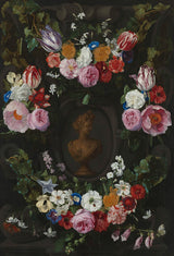 jan-philip-van-thielen-1665-gerland-of-flowers-surrounding-a-bust-of-flora-art-print-fine-art-reproduction-wall-art-id-ahc96qesw