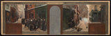 rene-joseph-gilbert-1889-eskiis-Pariisi linnahalli prefekti büroo-montagne-sainte-genevieve-pommitamine-normeerimine rahvastik-kunst-print-peen-kunst-reproduktsioon-seinakunst
