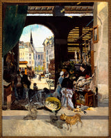 emile-antoine-guillier-1880-karmelitmarknadsplatsen-maubert-konsttryck-finkonst-reproduktion-väggkonst