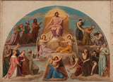 阿道夫羅傑 1843 年聖伊麗莎白教堂最後審判藝術印刷品藝術複製品牆藝術草圖