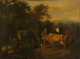 dirck-van-bergen-1675-landscape-with-herdman-and-בקר-אמנות-הדפס-אמנות-רבייה-קיר-אמנות-id-ahikb6uw9
