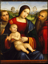 francesco-francia-1512-麥當娜和孩子與聖徒弗朗西斯和杰羅姆-藝術印刷品-精美藝術-複製品-牆藝術-id-ahiopkb12