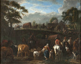 Pieter-Van-Bloemen-krajina-s-roľníkov vojakov-and-dobytok-art-print-fine-art-reprodukčnej-wall-art-id-ahjumyxyl