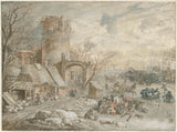 gerrit-van-battem-de-oude-1646-inverno-paisagem-com-skatistas-impressão de arte-reprodução de belas-artes-parede-art-id-ahkdvfpa1